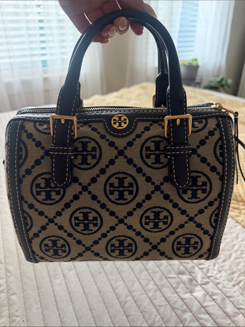 Tory Burch Navy Jacquard Duffle
